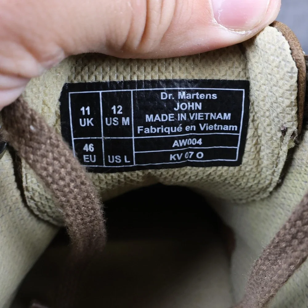 Dr. Martens John Shoes Mens Size 12 Brown Leather Lace Up Casual Sneakers